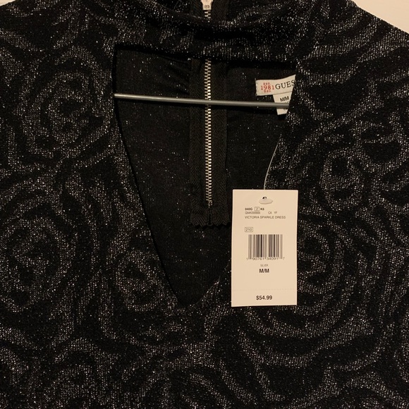 Guess | Victoria Sparkle Dress | Black & Silver - Picture 3 of 3
